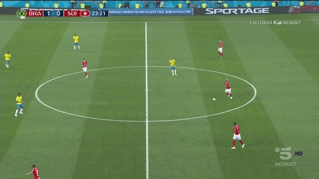 Behrami drops between CBs to initiate