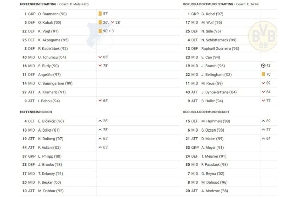 Bundesliga 2022/23: Hoffenheim vs Dortmund - data viz, stats and insights