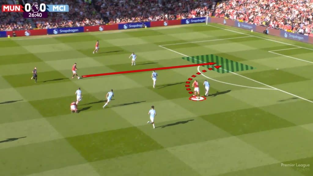 Hojlund central zone run