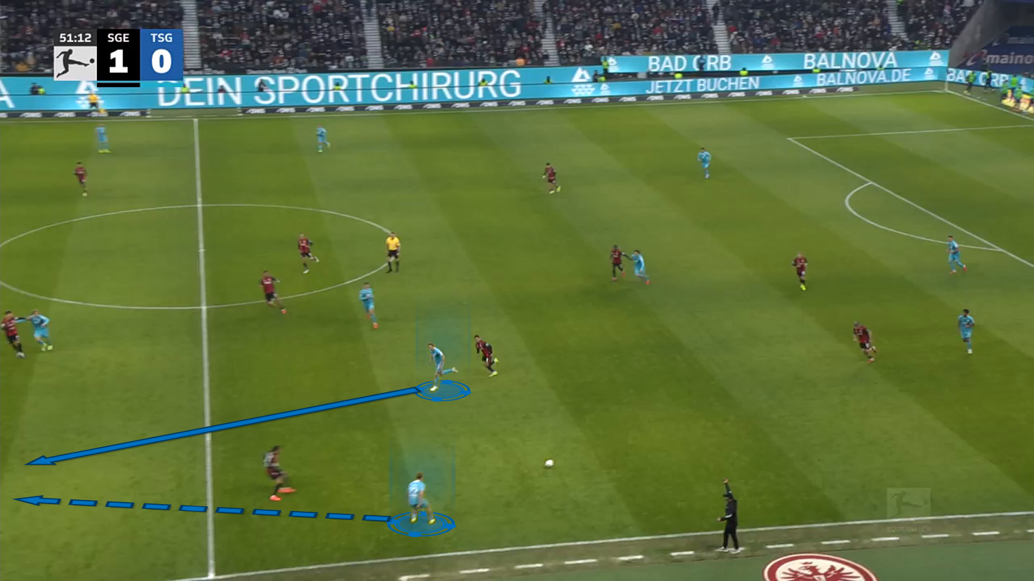 Hoffenheim pass in behind