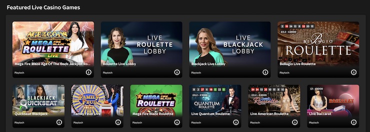 The top UK casino apps offer live dealer games.