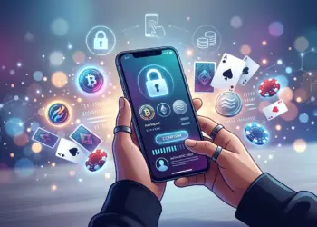 Digital payment platform for online casinos with smartphone and secure transaction interface