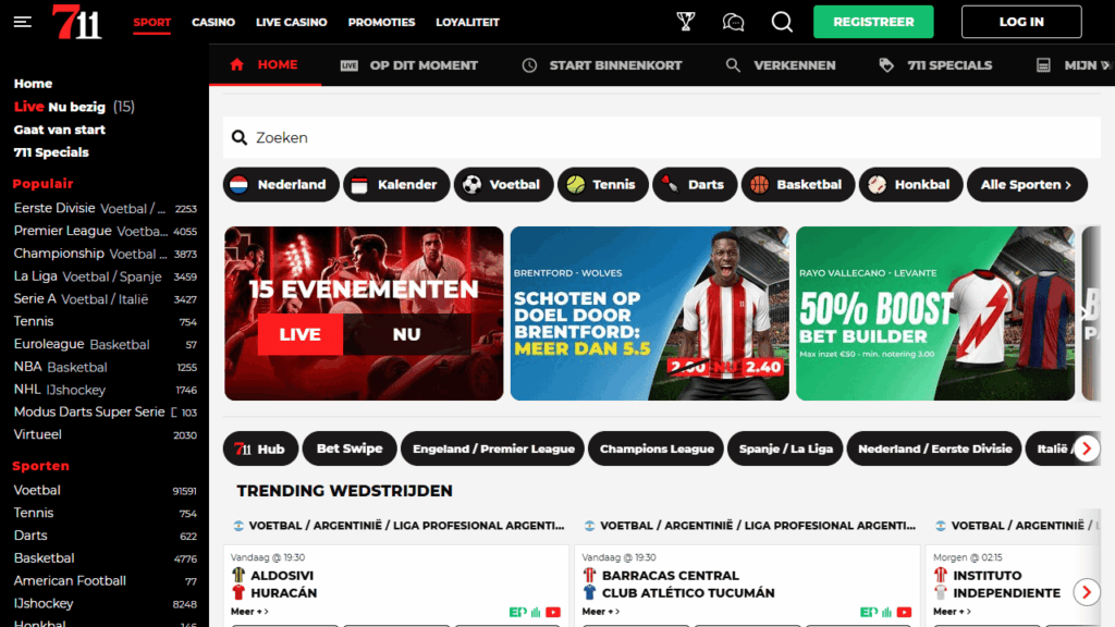 711 Casino sportsbook voor wedden op WK Voetbal 2026