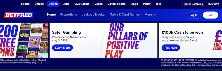 Betfred has instant withdrawals and fast payouts, making it one of the best online casinos in the UK.