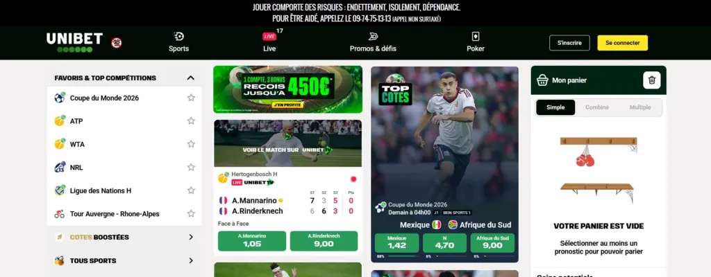 Paris sportif Unibet