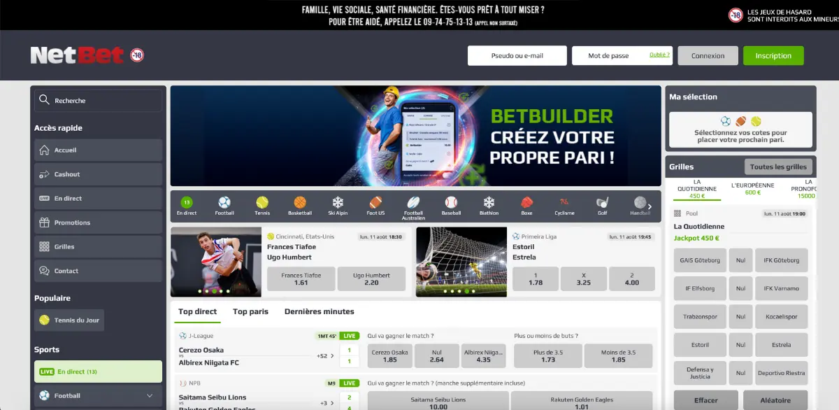 Casino en ligne français Netbet (home page)