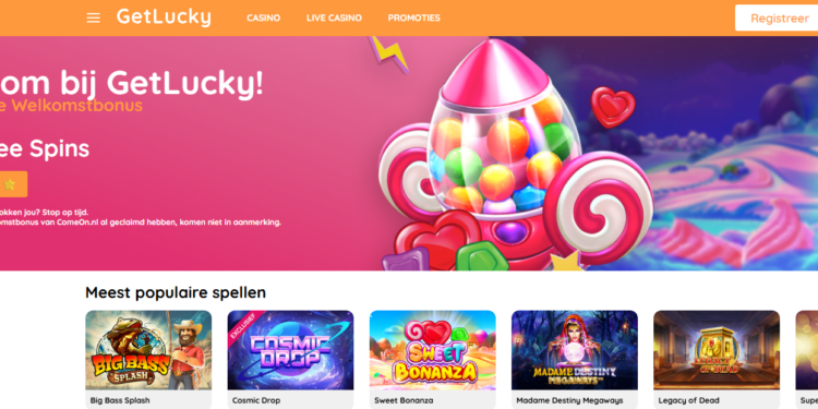Homepage GetLucky online casino Nederland