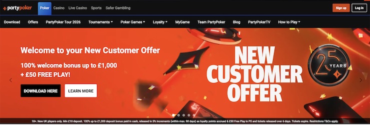 Party Poker is one of the best poker sites not on GamStop