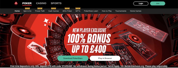 Poker Stars is one of the best poker sites not on GamStop for UK players.