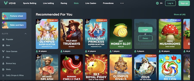 Vave consistently ranks among the best no kyc crypto casinos.