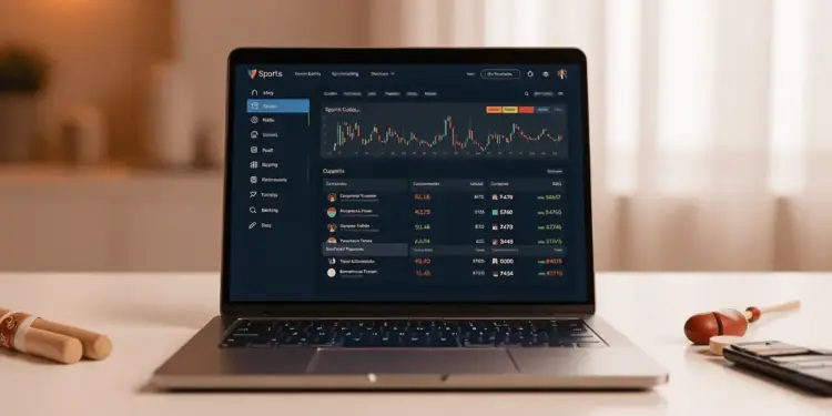 Modern sports betting platform displayed on digital device with professional interface design