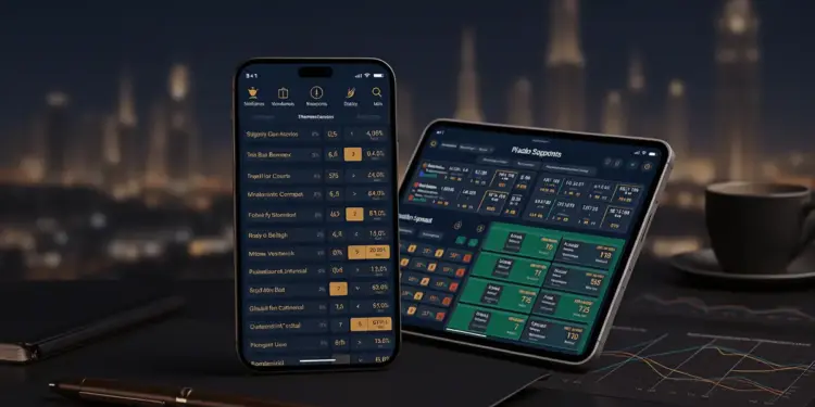 Sports betting mobile apps showing live odds and betting platforms for UAE market
