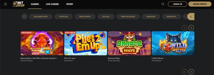 BetMGM casino hemsida