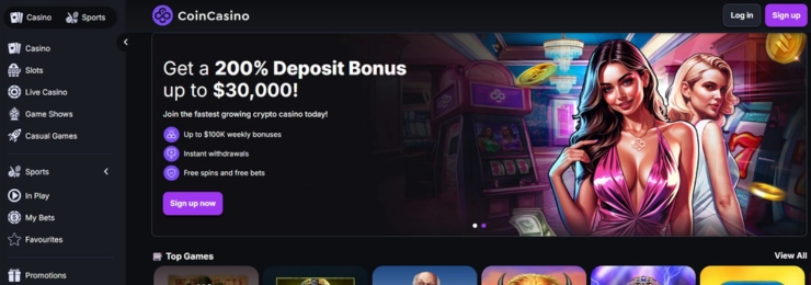 CoinCasino hemsida
