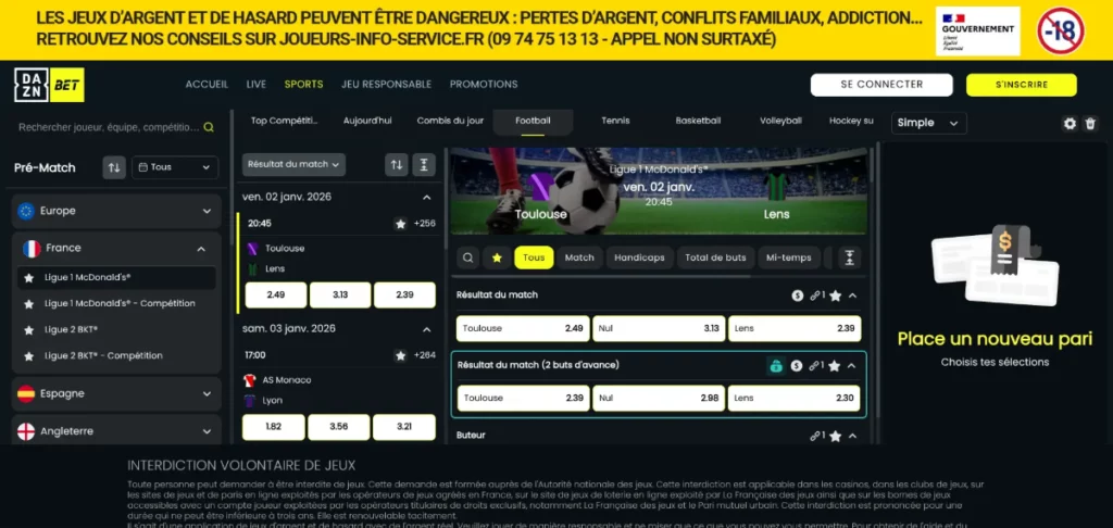daznbet - nouveau casino en ligne france