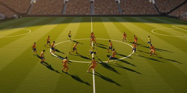 Aerial tactical view of Netherlands 4-3-3 formation attacking Sweden's 5-3-2 defensive block during match