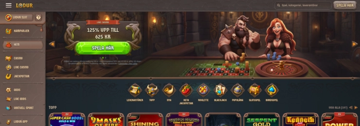 Lodur Casino hemsida