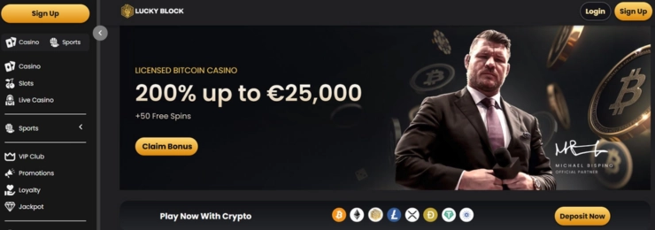 Lucky Block casino hemsida