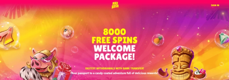 Mad Rush casino hemsida