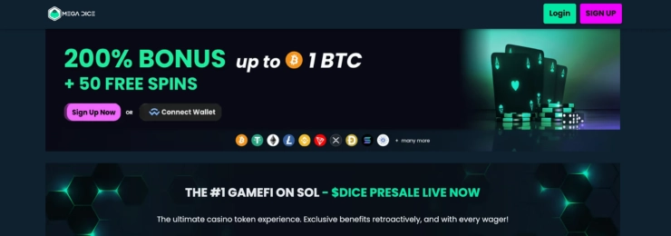 Mega Dice casino hemsida