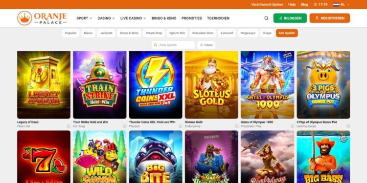 Homepage Oranje Palace nieuwe online casino Nederland