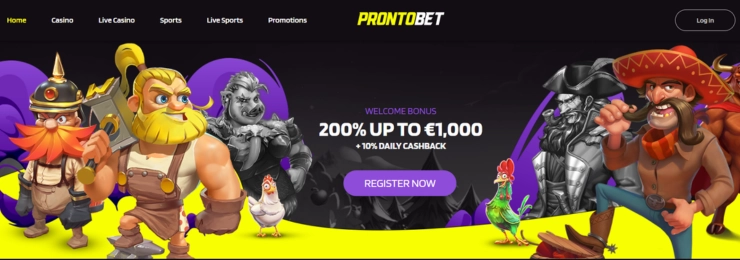 ProntoBet casino hemsida