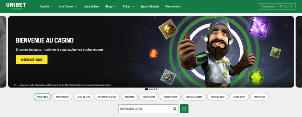 Casino en ligne Unibet Belgique