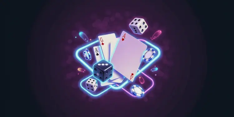 Modern online casino platform interface with gaming elements and futuristic 2026 design