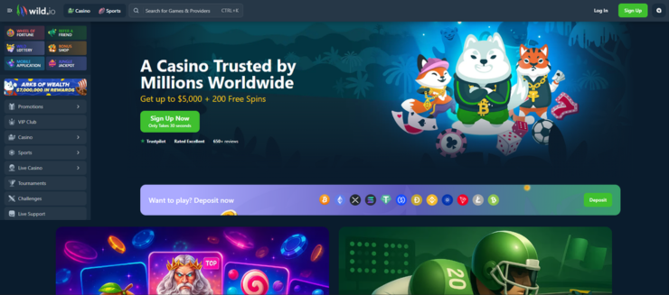 wild.io Bitcoin Καζίνο
