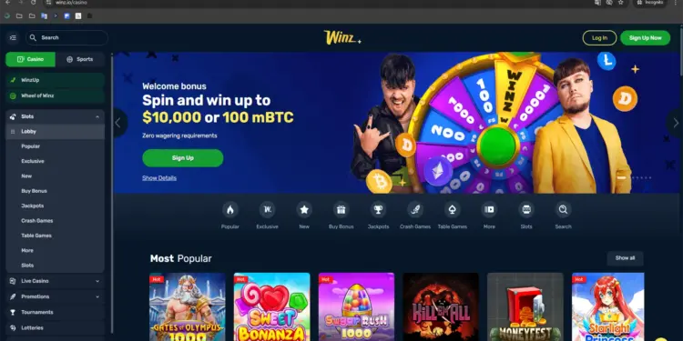 Homepage Winz Casino nieuwe online casino