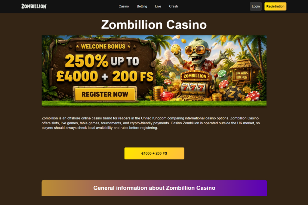 zombillion Καινουργια Online Casino