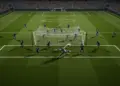 Overhead tactical view of World Cup goalkeeper diving as ball enters net, showing player positioning and formations